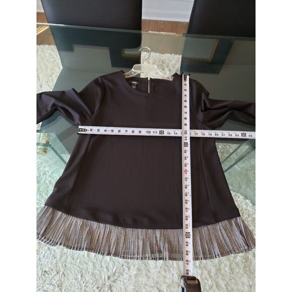 ALFANI Women's Black Solid Polyester Round Neck 3/4 Sleeve Top Blouse Size Large - Picture 11 of 12